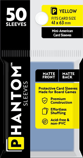 Phantom Sleeves: Yellow Size (41mm x 63mm) - Matte/Matte (50)
