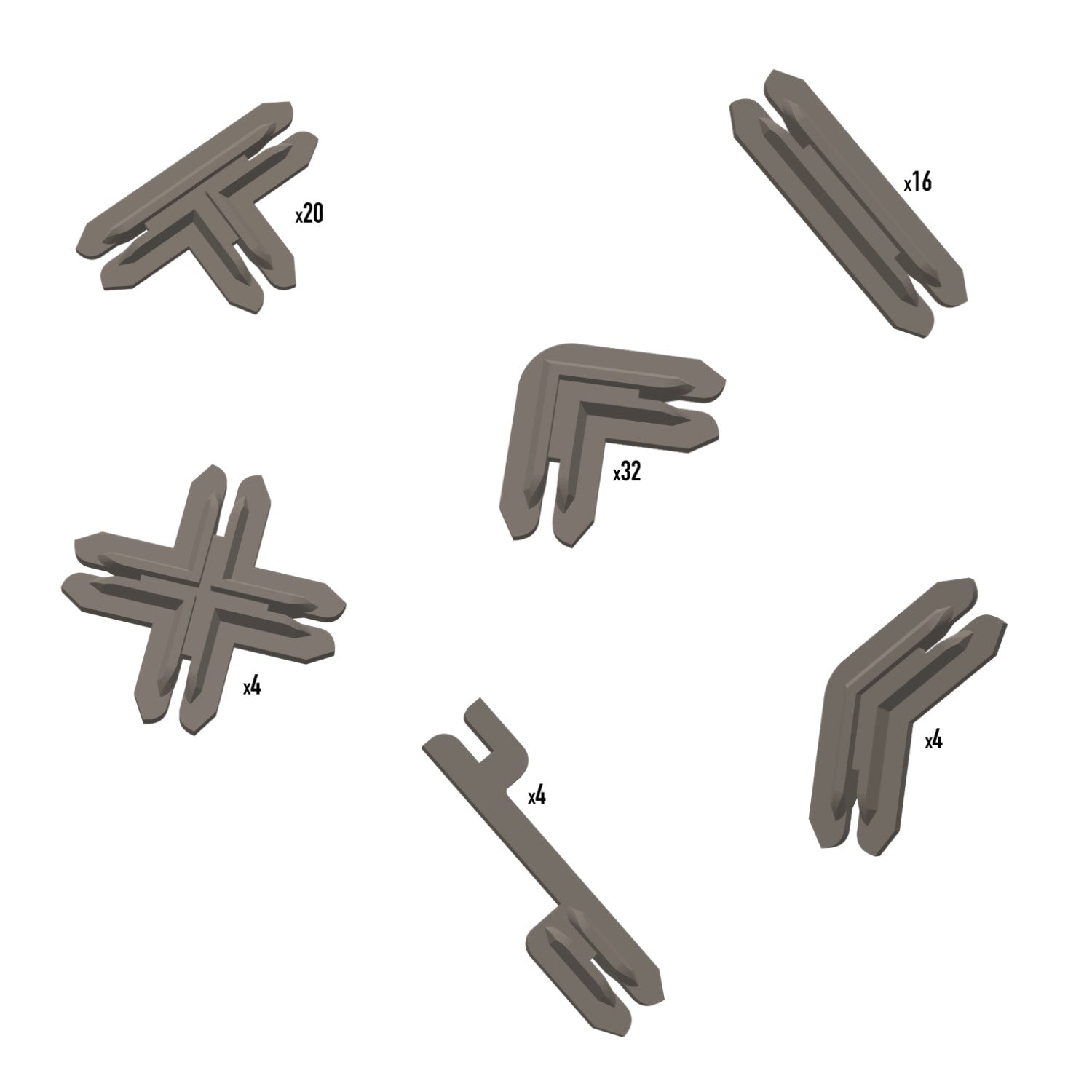 Battle Systems - Fantasy Wargames - Add-Ons - Plastic Terrain Clips - Brown