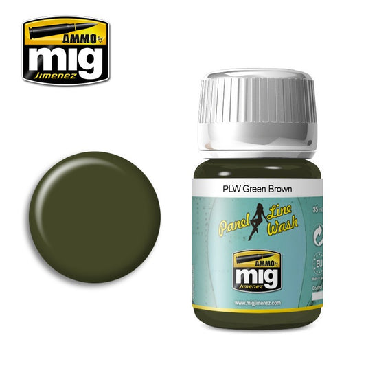 Ammo by MIG Panel Line Wash Green Brown 35ml
