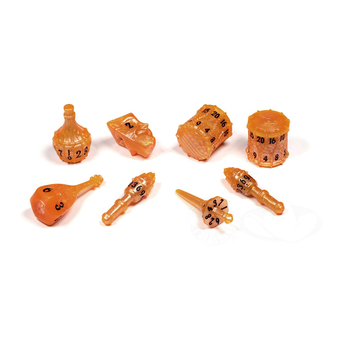 PolyHero Bard 8 Dice Set Amber Ale