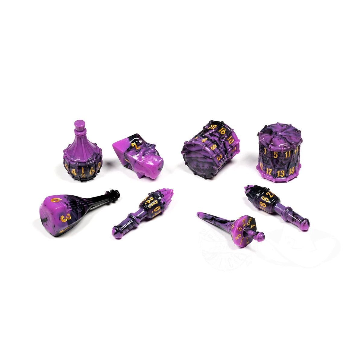 PolyHero Bard 8 Dice Set Violet Lullaby