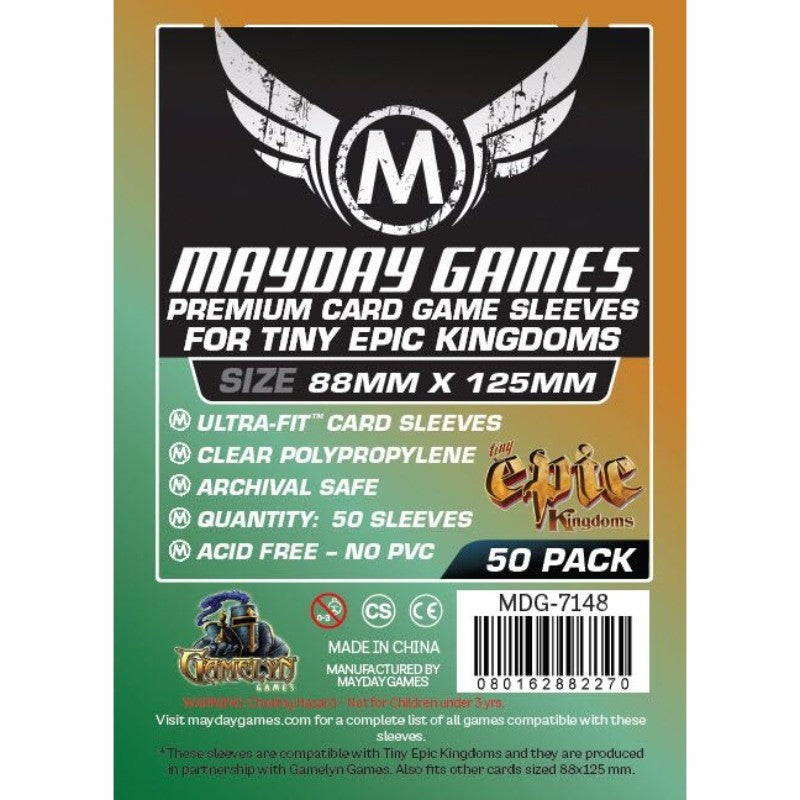 Mayday -  Premium Custom Tiny Epic Kingdoms Sleeves (Pack of 50) - 88 X 125 MM