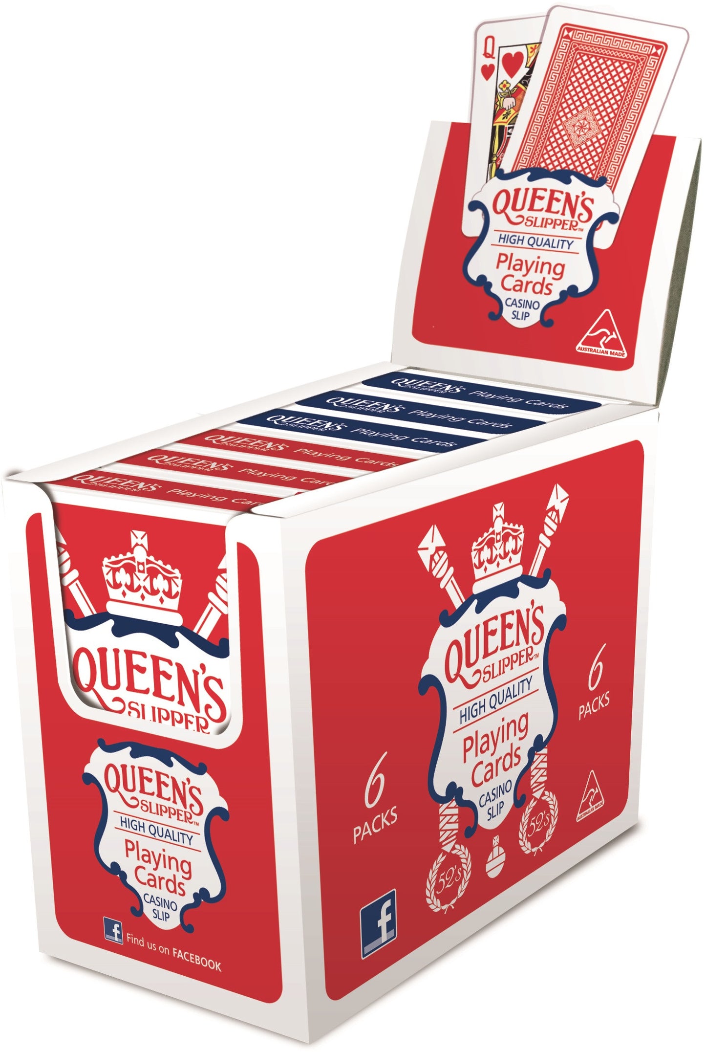 Playing Cards Queens Slipper 52 (Box of 6)