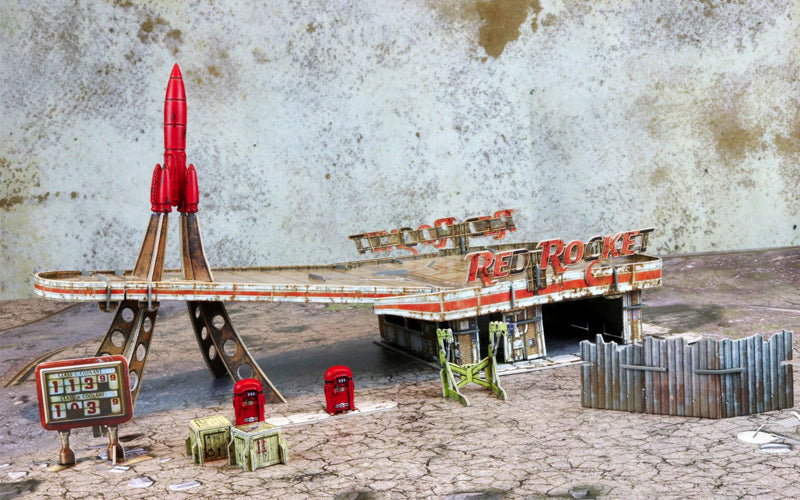 Fallout Wasteland Warfare Red Rocket Scenic Set - Ozzie Collectables