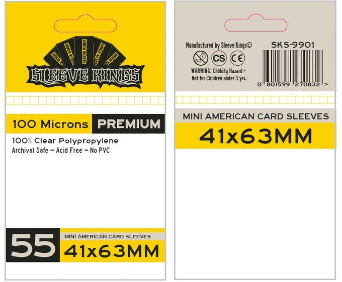 Sleeve Kings Board Game Sleeves Mini American (41mm x 63mm) (55 Sleeves per Pack)
