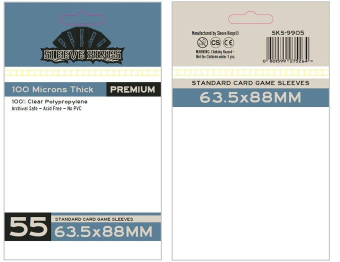 Sleeve Kings Board Game Sleeves Standard (63.5mm x 88mm) (55 Sleeves per Pack)
