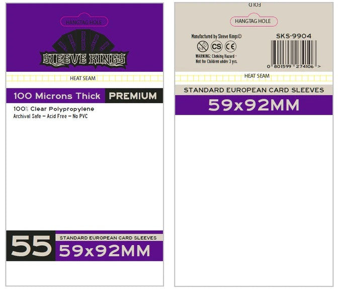 Sleeve Kings Board Game Sleeves Standard European (59mm x 92mm) (55