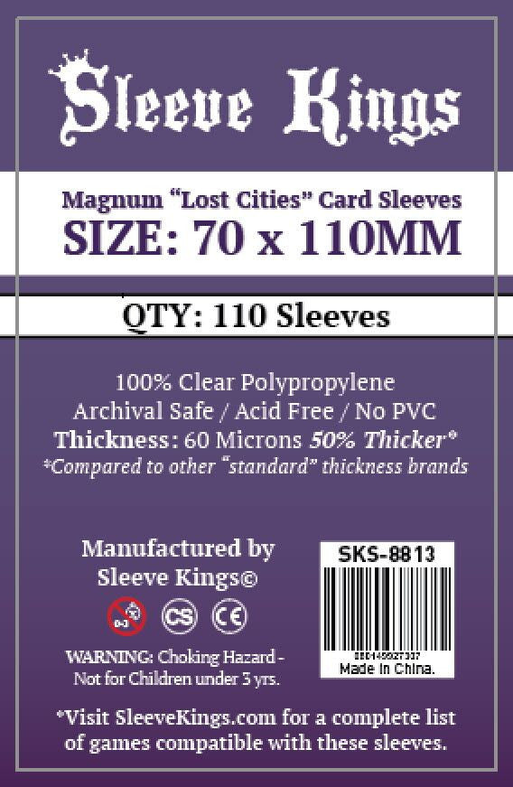 Sleeve Kings Board Game Sleeves Magnum "Lost Cities" (70mm x 110mm) (110 Sleeves Per Pack)