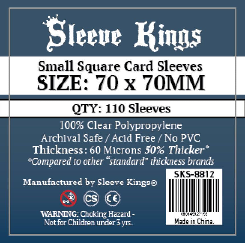 Sleeve Kings Board Game Sleeves Small Square (70mm x 70mm) (110 Sleeves Per Pack)