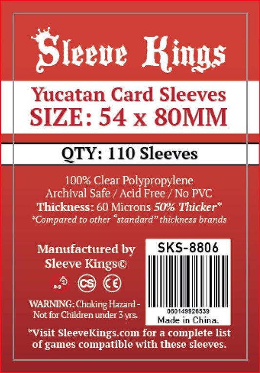 Sleeve Kings Board Game Sleeves Yucatan (54mm x 80mm) (110 Sleeves Per Pack)
