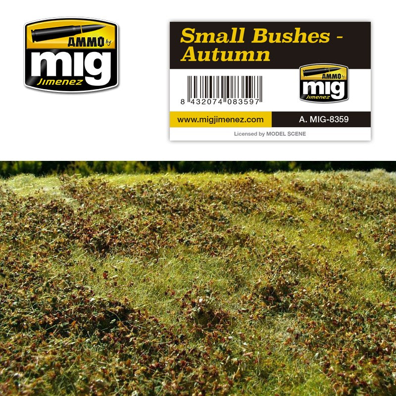Ammo by MIG Dioramas - Grass Mats - Small Bushes - Autumn