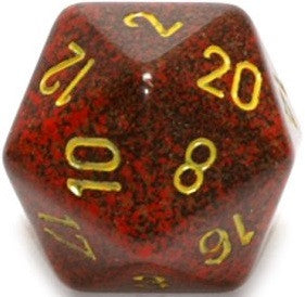D20 Dice Speckled 34mm Mercury