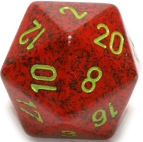 D20 Dice Speckled 34mm Strawberry
