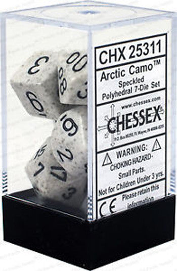 D7-Die Set Dice Speckled Polyhedral Arctic Camo (7 Dice in Display)