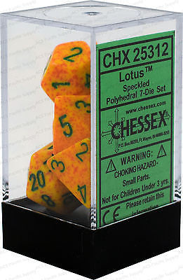 D7-Die Set Dice Speckled Polyhedral Lotus (7 Dice in Display)