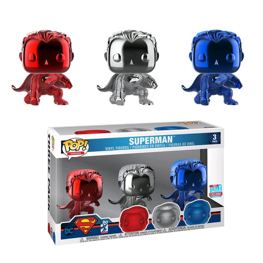 Superman - Superman Chrome 3-Pack Pop! Vinyl 2018 New York Fall Convention Exclusive - Ozzie Collectables