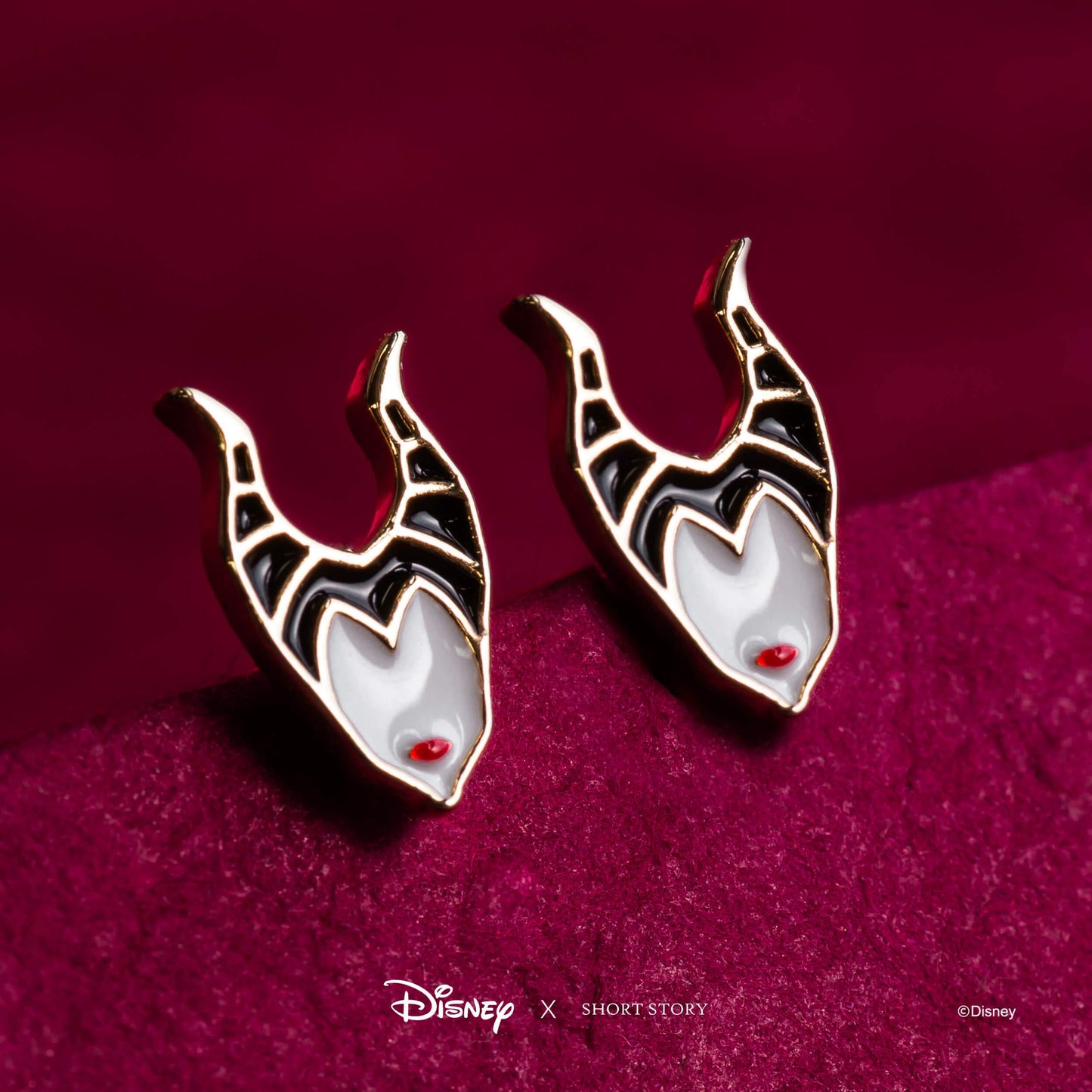 Disney Earring Epoxy Maleficent Face