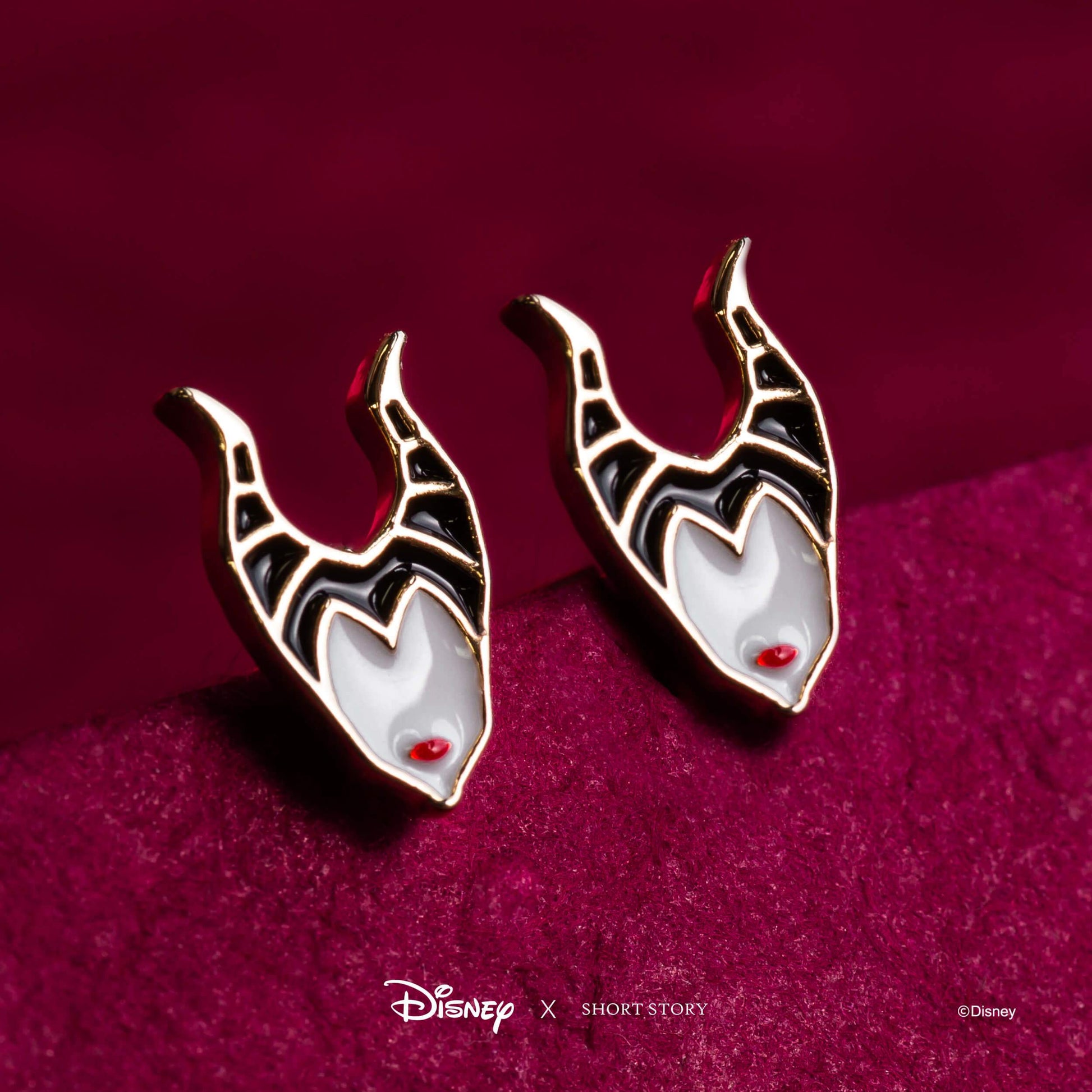 Disney Earring Epoxy Maleficent Face