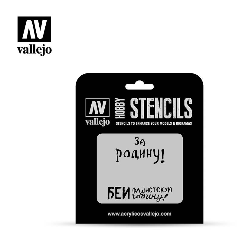 Vallejo Stencils - AFV Markings - Soviet Slogans WWII Num. 2 - Ozzie Collectables