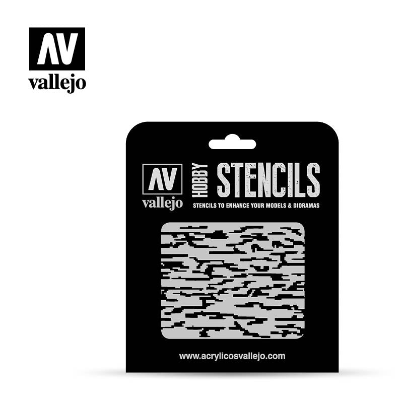 Vallejo Stencils - Camouflages - Pixelated Modern Camo - Ozzie Collectables