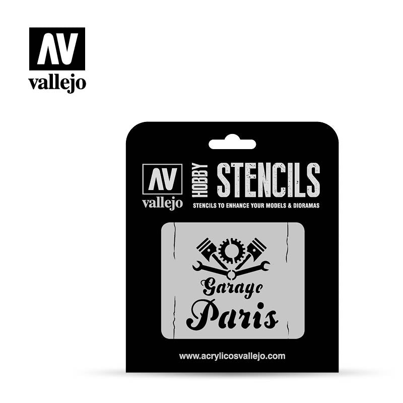 Vallejo Stencils - Lettering & Signs - Vintage Garage Sign - Ozzie Collectables