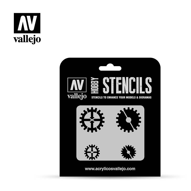 Vallejo Stencils - Sci-Fi & Fantasy - Gear Markings - Ozzie Collectables