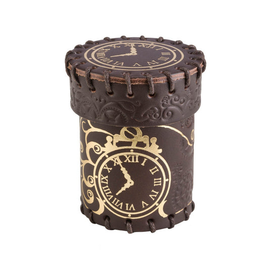 Q Workshop Steampunk Brown & Golden Leather Dice Cup