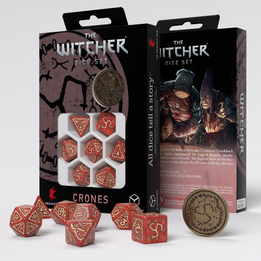 Q Workshop The Witcher Dice Set Crones - Brewess Dice Set 7 With Coin