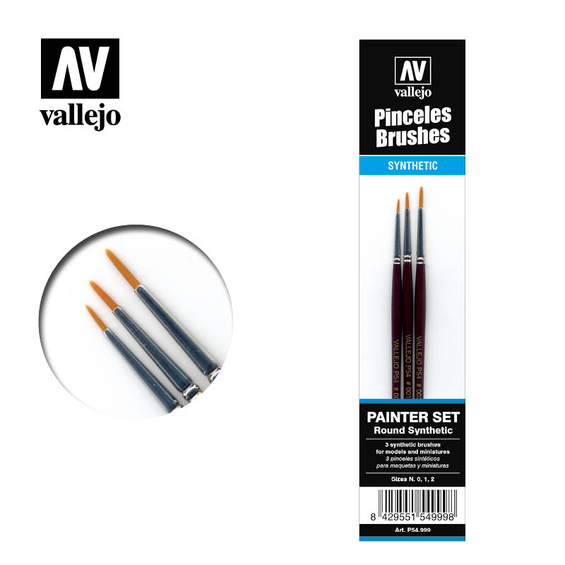 Vallejo Brushes - Design Set Synthetic fibers (Sizes 0; 1 & 2)