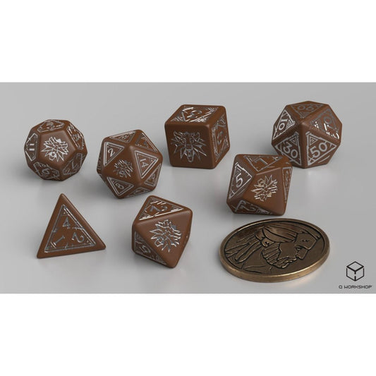 Q Workshop The Witcher Dice Set Geralt - The Roach'S Companion Dice Set 7 With Coin