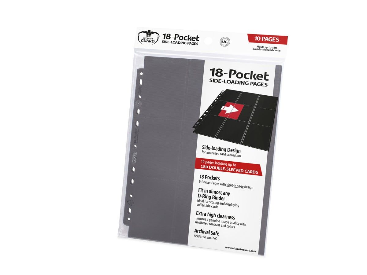 Ultimate Guard 18-Pocket Pages Side-Loading Grey Folder - Ozzie Collectables