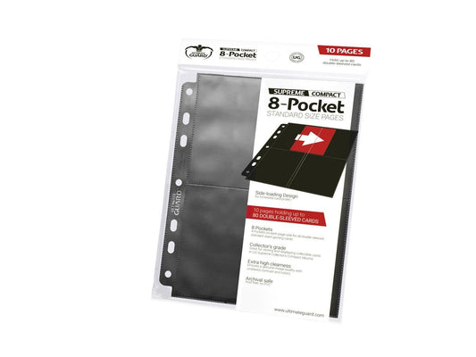 Ultimate Guard 8-Pocket Standard Size Pages Black (10) Folder - Ozzie Collectables