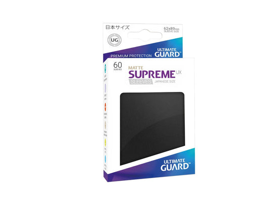 Ultimate Guard Supreme UX Sleeves Japanese Size Matte Black (60) - Ozzie Collectables