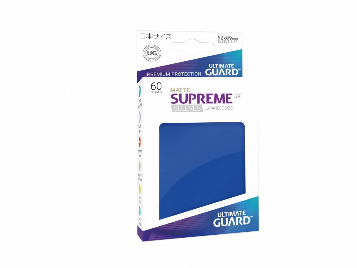 Ultimate Guard Supreme UX Sleeves Japanese Size Matte Blue (60) - Ozzie Collectables
