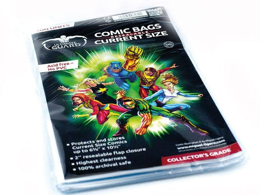 Ultimate Guard Comic Bags Resealable Current Size (100) - Ozzie Collectables