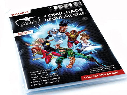Ultimate Guard Comic Bags Regular Size (100) - Ozzie Collectables