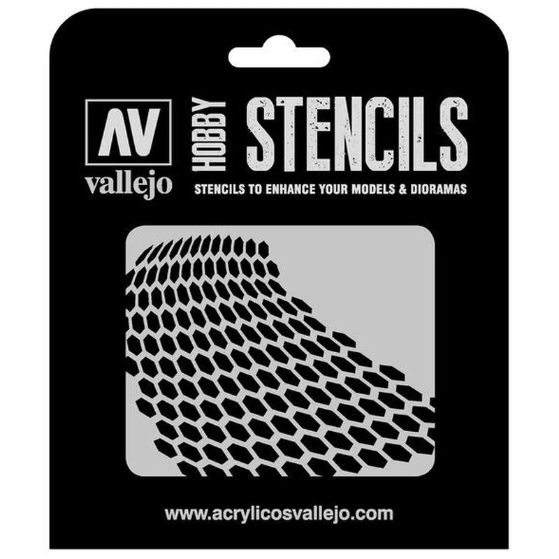 Vallejo Stencils - Sci-Fi & Fantasy - Distorted Honeycomb - Ozzie Collectables