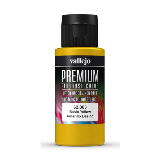 Vallejo Premium Colour Basic Yellow 60 ml - Ozzie Collectables
