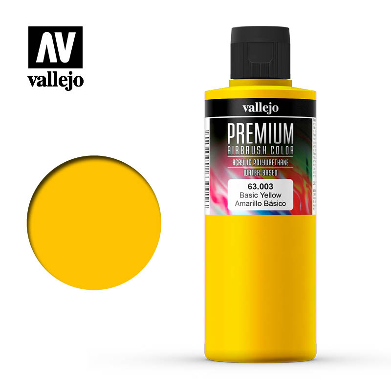 Vallejo Premium Colour Basic Yellow 200ml - Ozzie Collectables