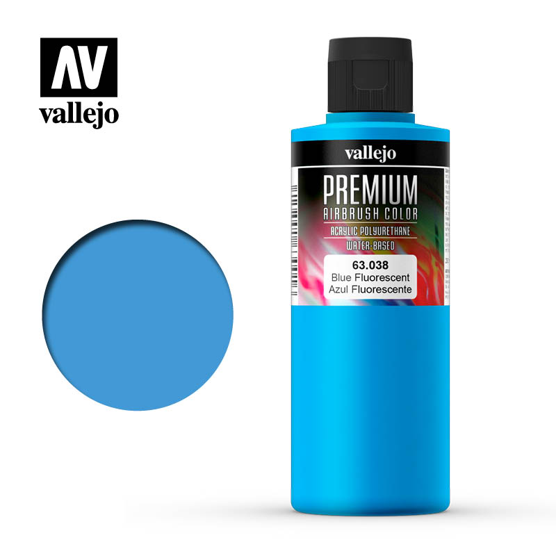 Vallejo Premium Colour Fluorescent Blue 200ml - Ozzie Collectables