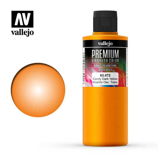 Vallejo Premium Colour Candy Dark Yellow 200ml - Ozzie Collectables