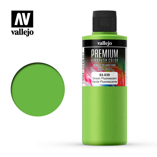 Vallejo Premium Colour Fluorescent Green 200ml - Ozzie Collectables