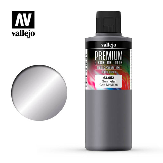 Vallejo Premium Colour Pearl & Metallics Gunmetal 200ml - Ozzie Collectables
