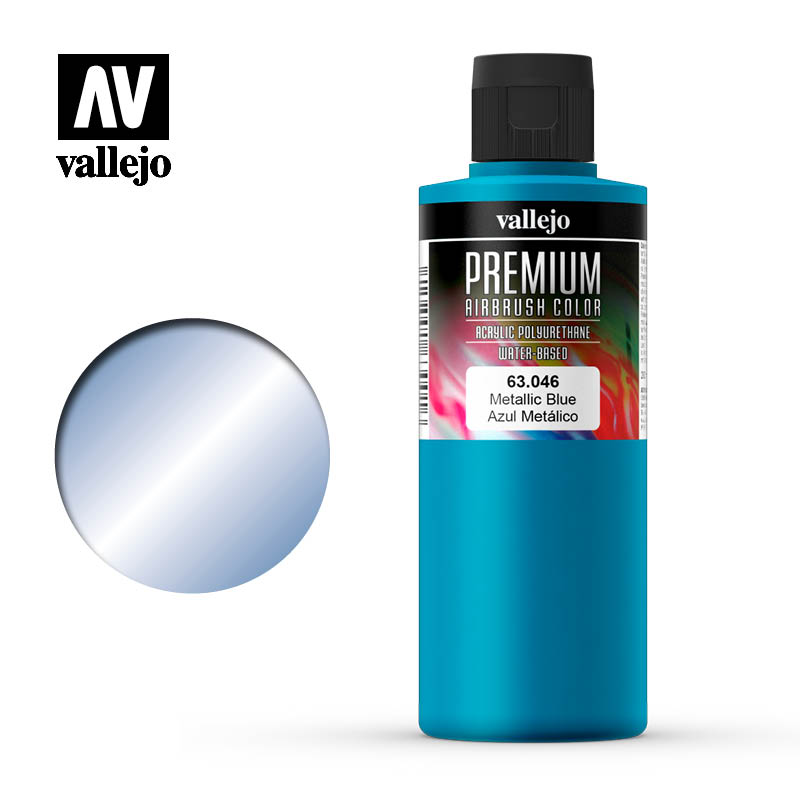 Vallejo Premium Colour Pearl & Metallics Metallic Blue 200ml - Ozzie Collectables