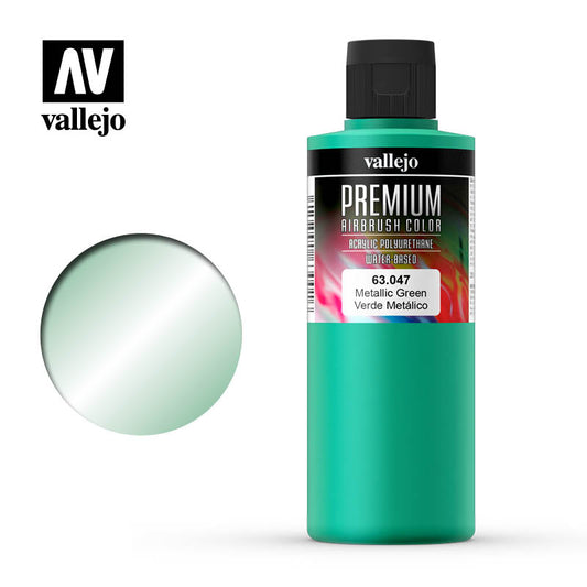 Vallejo Premium Colour Pearl & Metallics Metallic Green 200ml - Ozzie Collectables