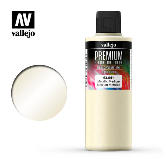 Vallejo Premium Colour Pearl & Metallics Metallic Medium 200ml - Ozzie Collectables