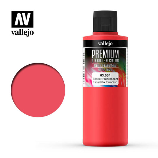 Vallejo Premium Colour Fluorescent Scarlet 200ml - Ozzie Collectables