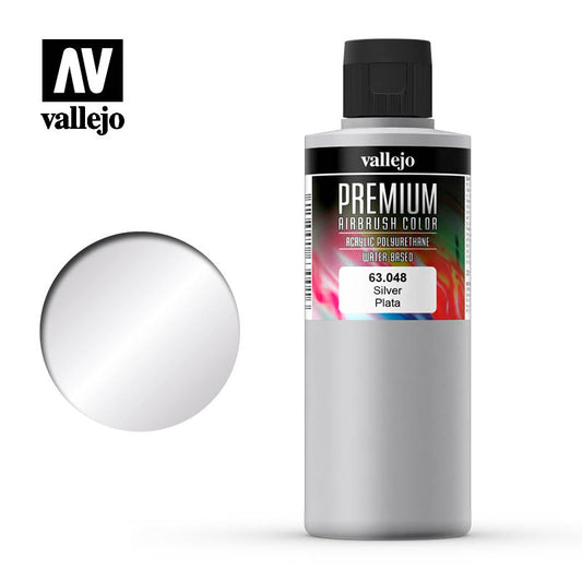 Vallejo Premium Colour Pearl & Metallics Silver 200ml - Ozzie Collectables