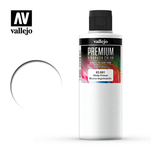 Vallejo Premium Colour White Primer 200ml - Ozzie Collectables