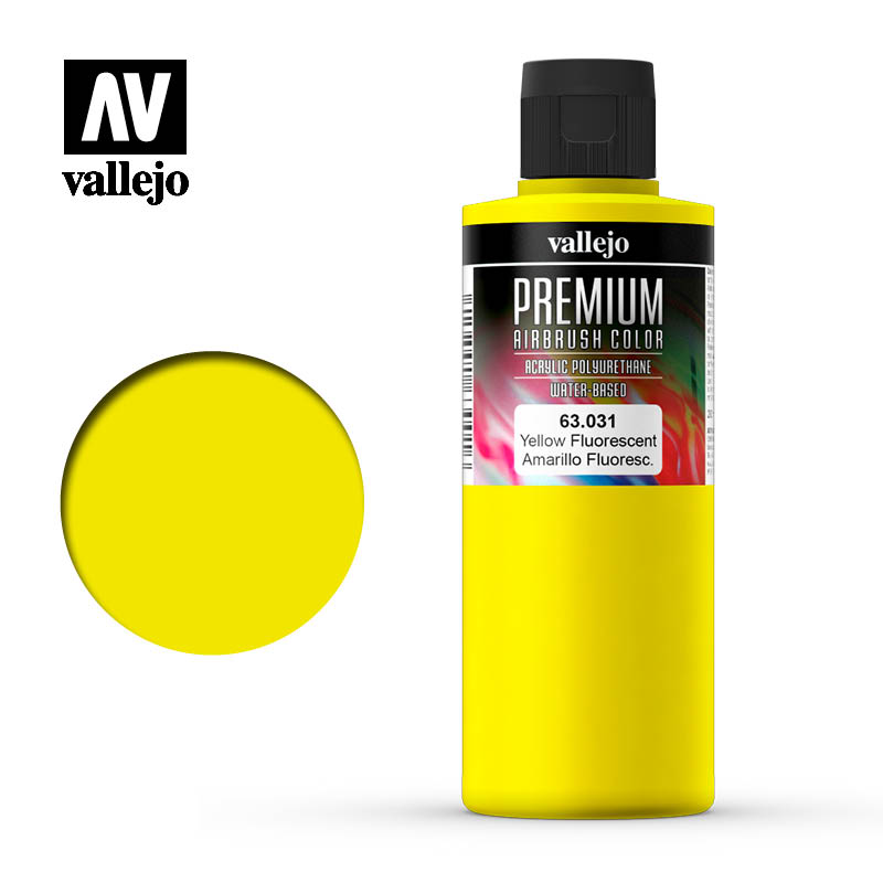 Vallejo Premium Colour Fluorescent Yellow 200ml - Ozzie Collectables